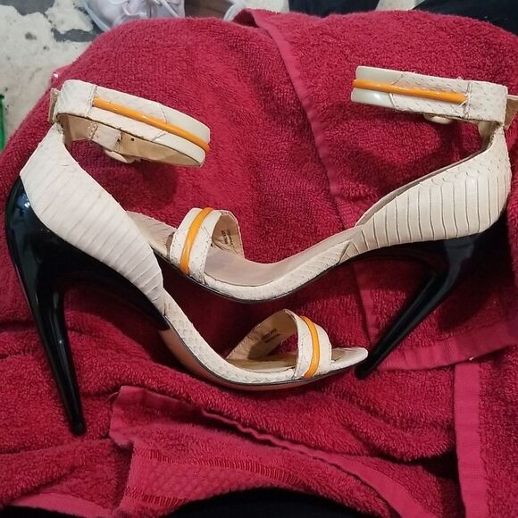 L.A.M.B. Tanorange Jazmyn Ankle Strap Heels - Picture 11 of 16